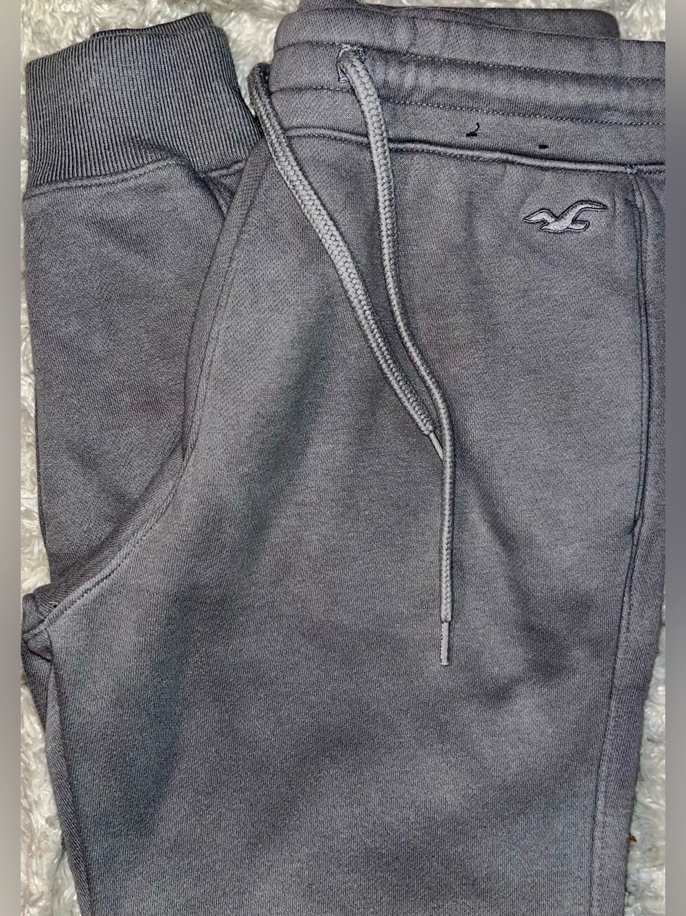 Hollister Light Gray Fleece-Lined Joggers